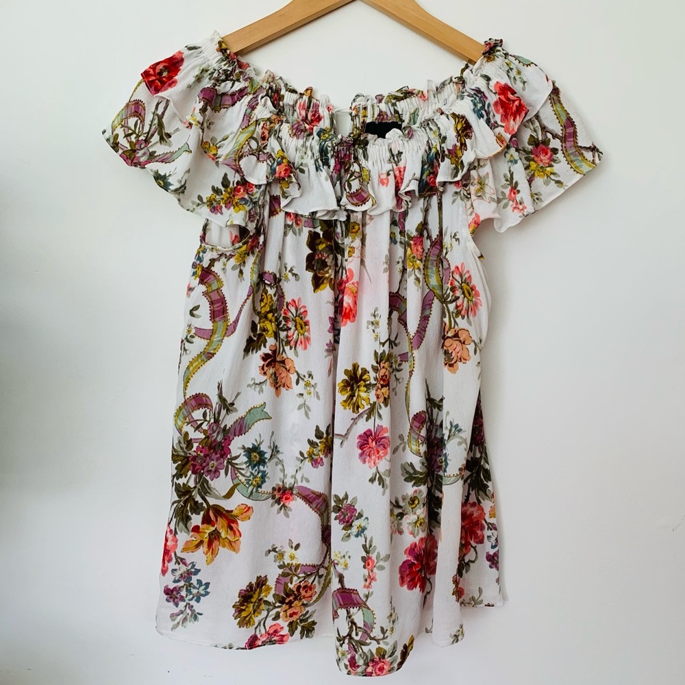 Needle & thread off shoulder floral blouse